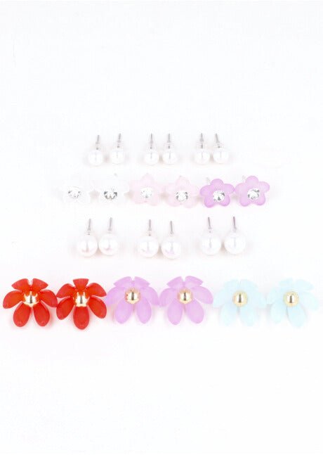 12Pr Aretes Flores LILA