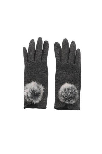 Guantes tejido tacto suave jaspeado peluche GRIS