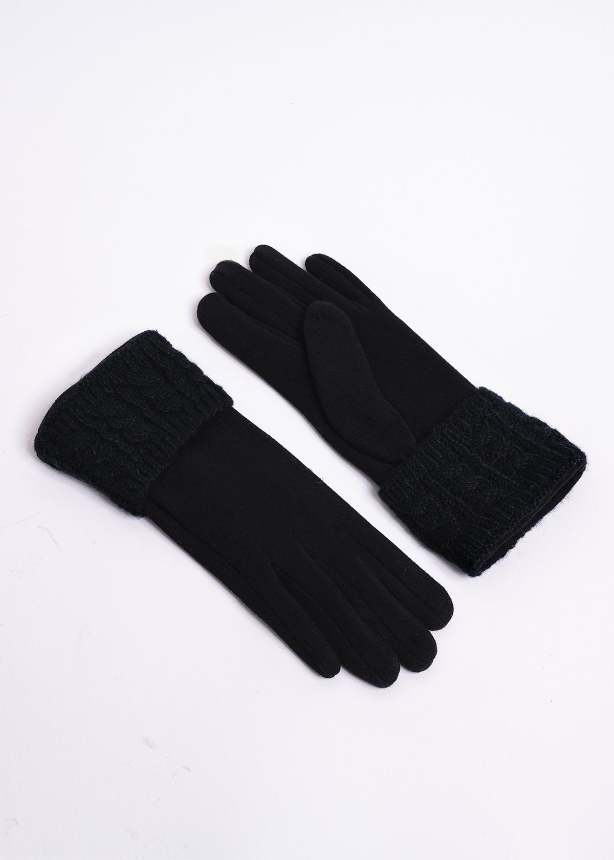 Guantes tejidos trenza NEGRO
