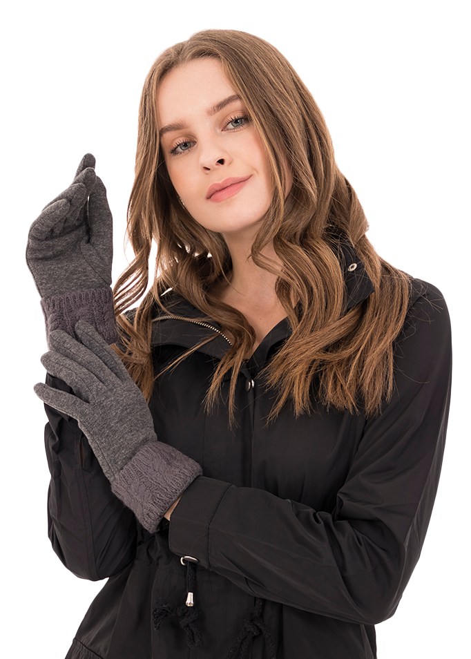 Braid fabric gloves GREY