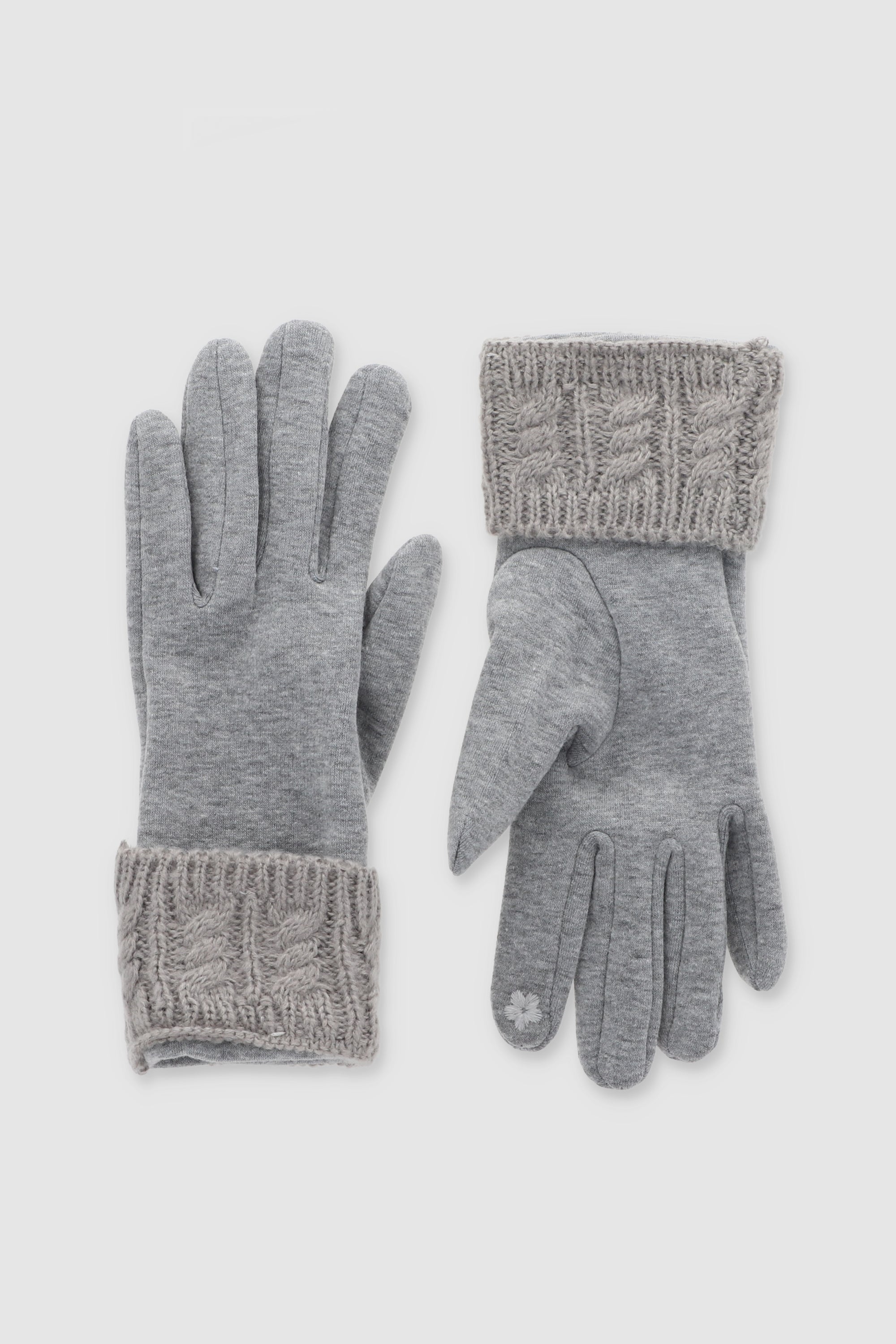 Braid fabric gloves GREY