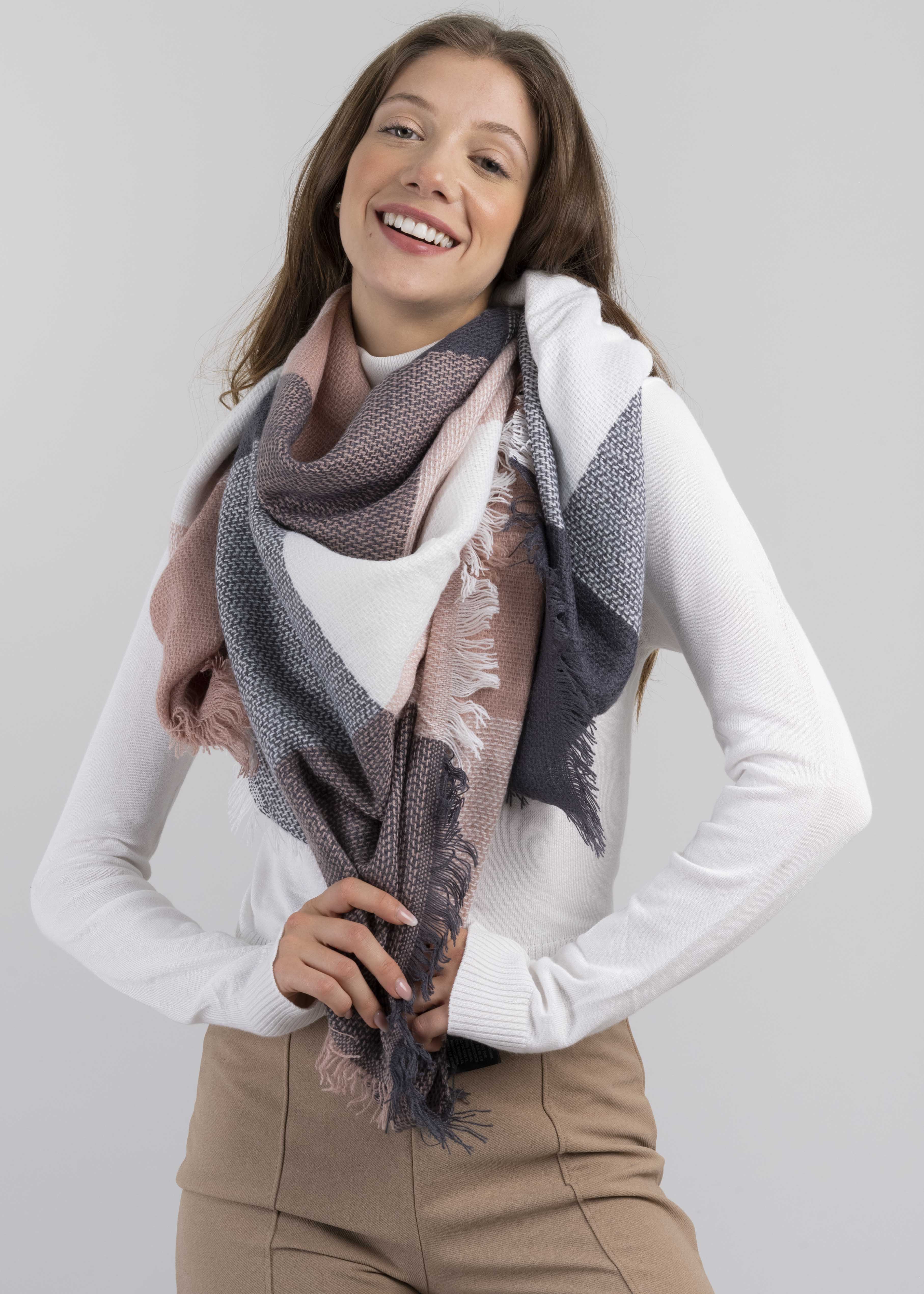 Bufanda cuadros BEIGE