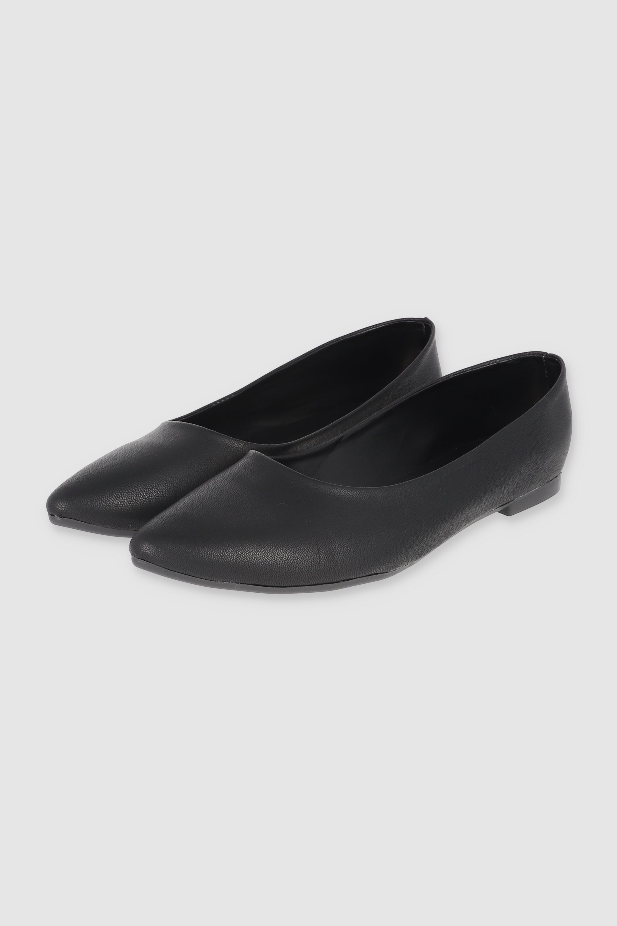 Flat Lisa Puntal Leather Effect BLACK