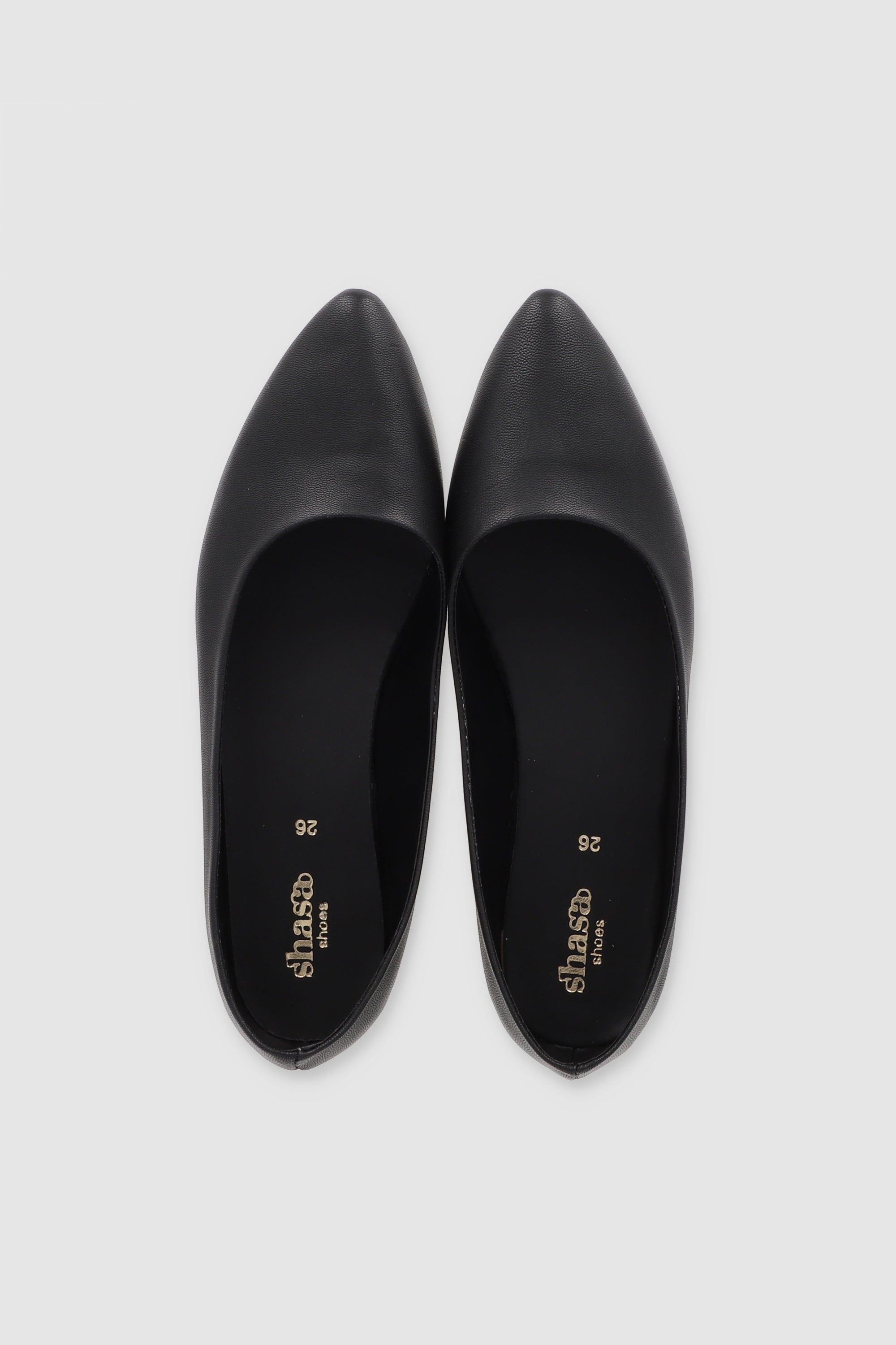 Flat Lisa Puntal Leather Effect BLACK