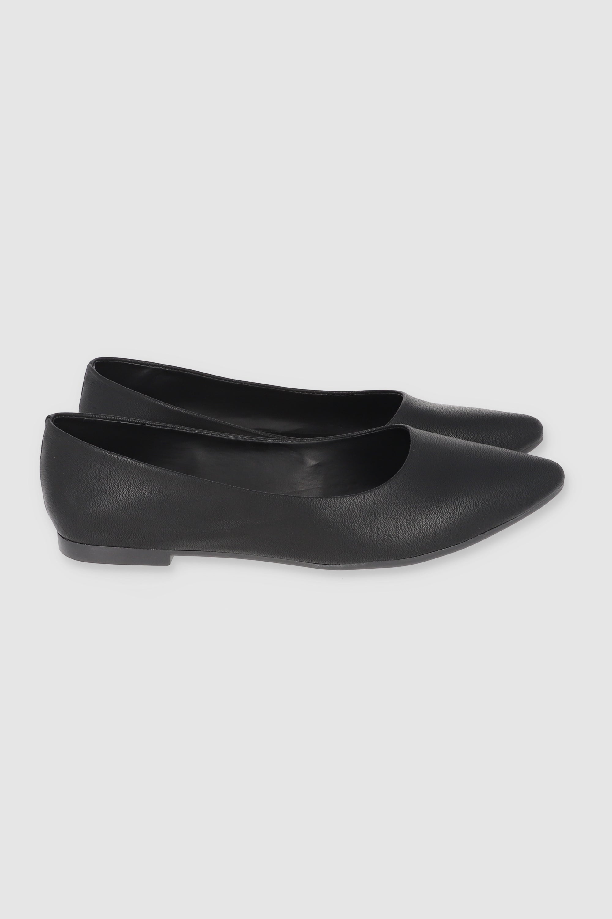 Flat Lisa Puntal Leather Effect BLACK