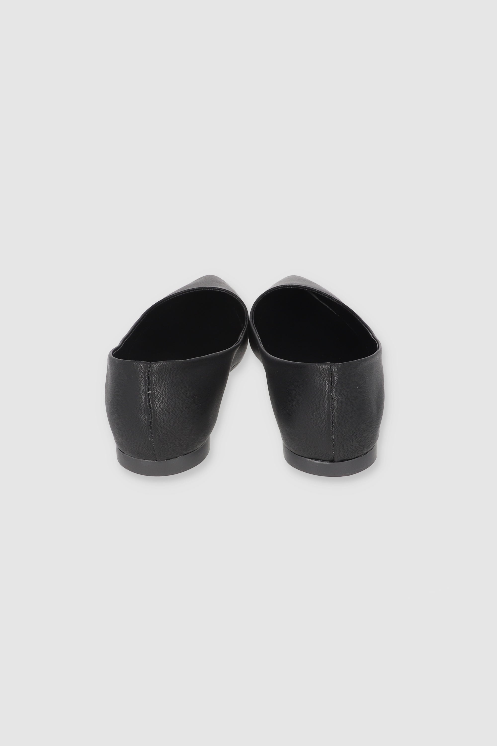 Flat Lisa Puntal Leather Effect BLACK