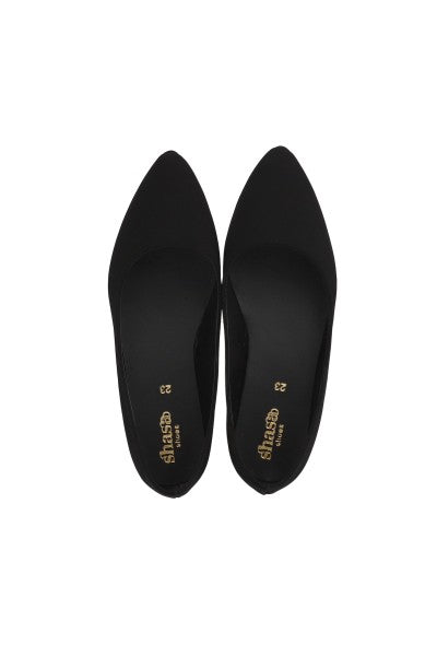 Flat suede puntal lisa NEGRO