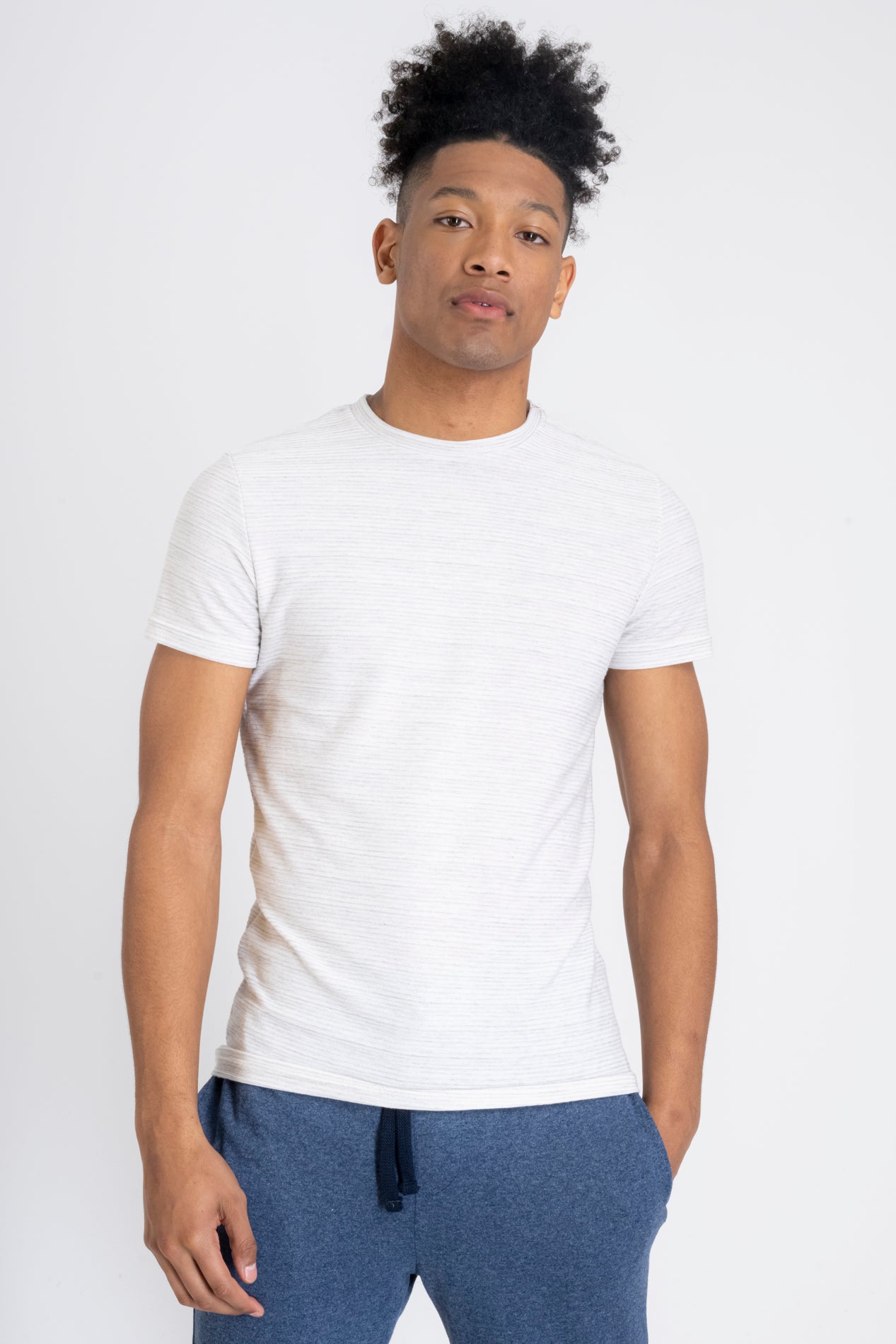 Round neck shirt texture Light gray