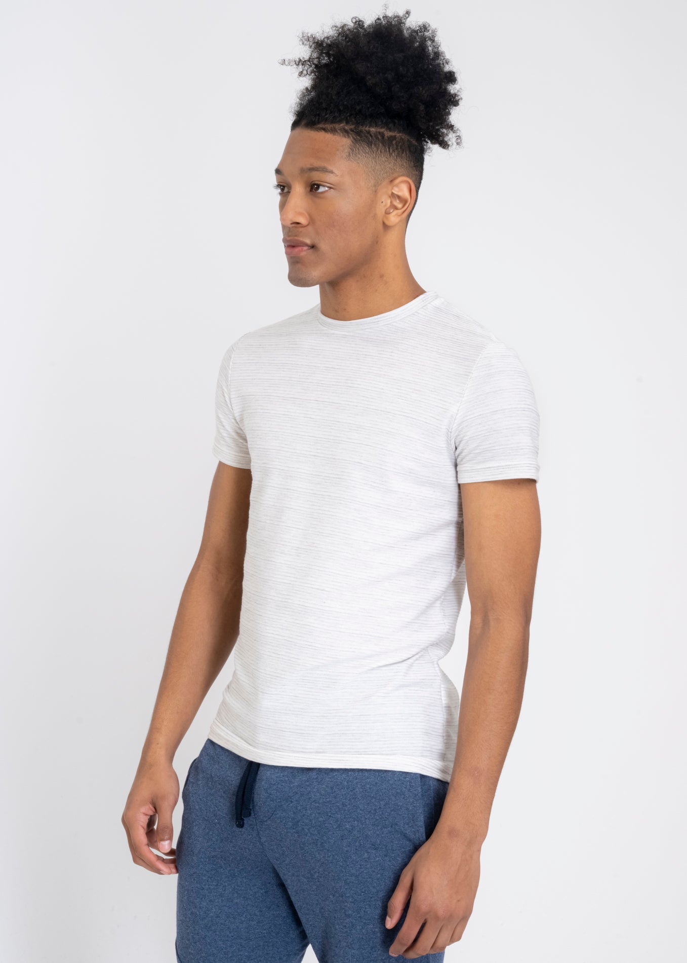 Round neck shirt texture Light gray