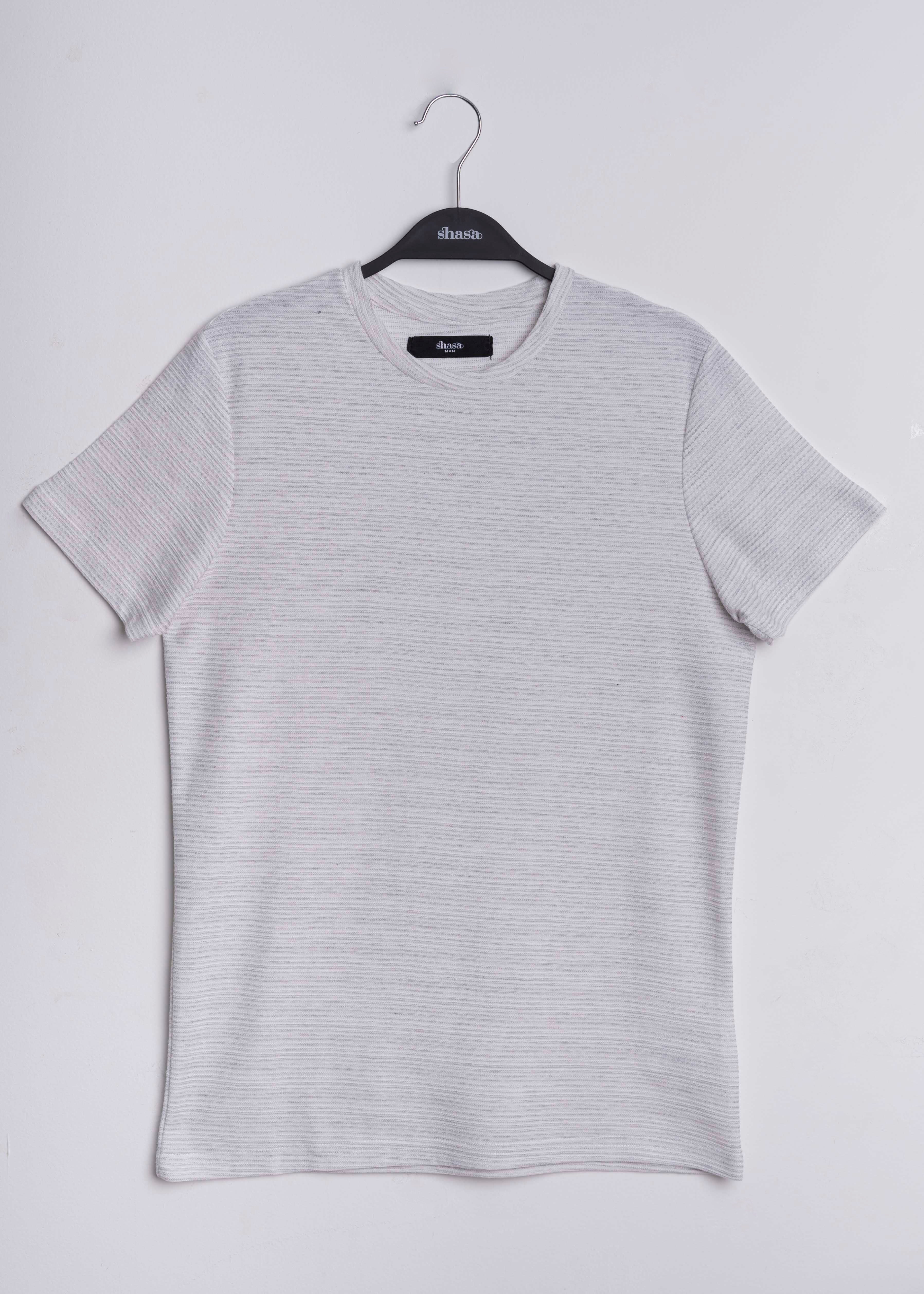 Round neck shirt texture Light gray