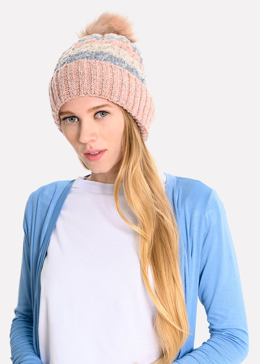 Multicolored tissue hat PINK