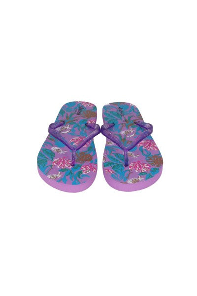 Flip flop tropical brillos correas LILA