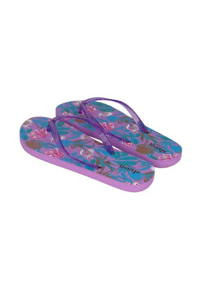 Flip flop tropical brillos correas LILA