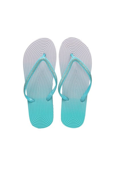 Flip flop textura brillos AZUL COMBO