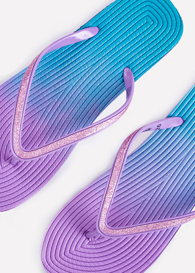 Flip flop textura brillos MORADO