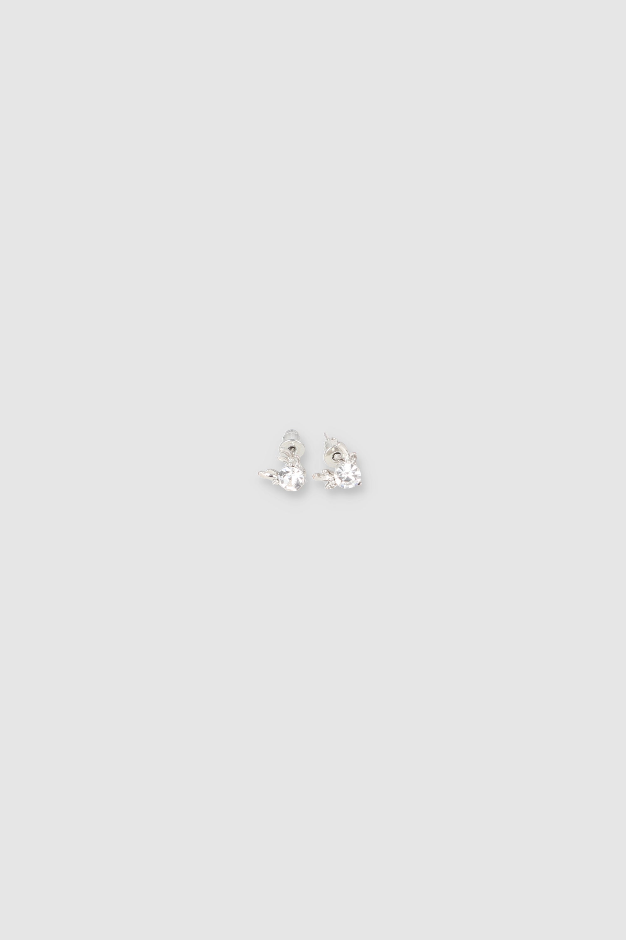 1 Par Aretes Reno Cristal PLATA