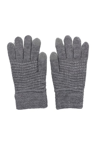 Bicolor waffle fabric gloves GREY