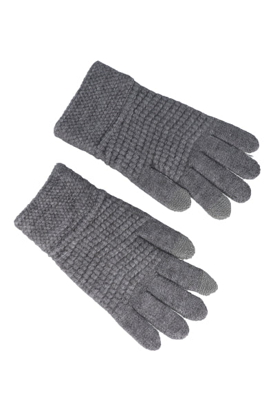 Bicolor waffle fabric gloves GREY