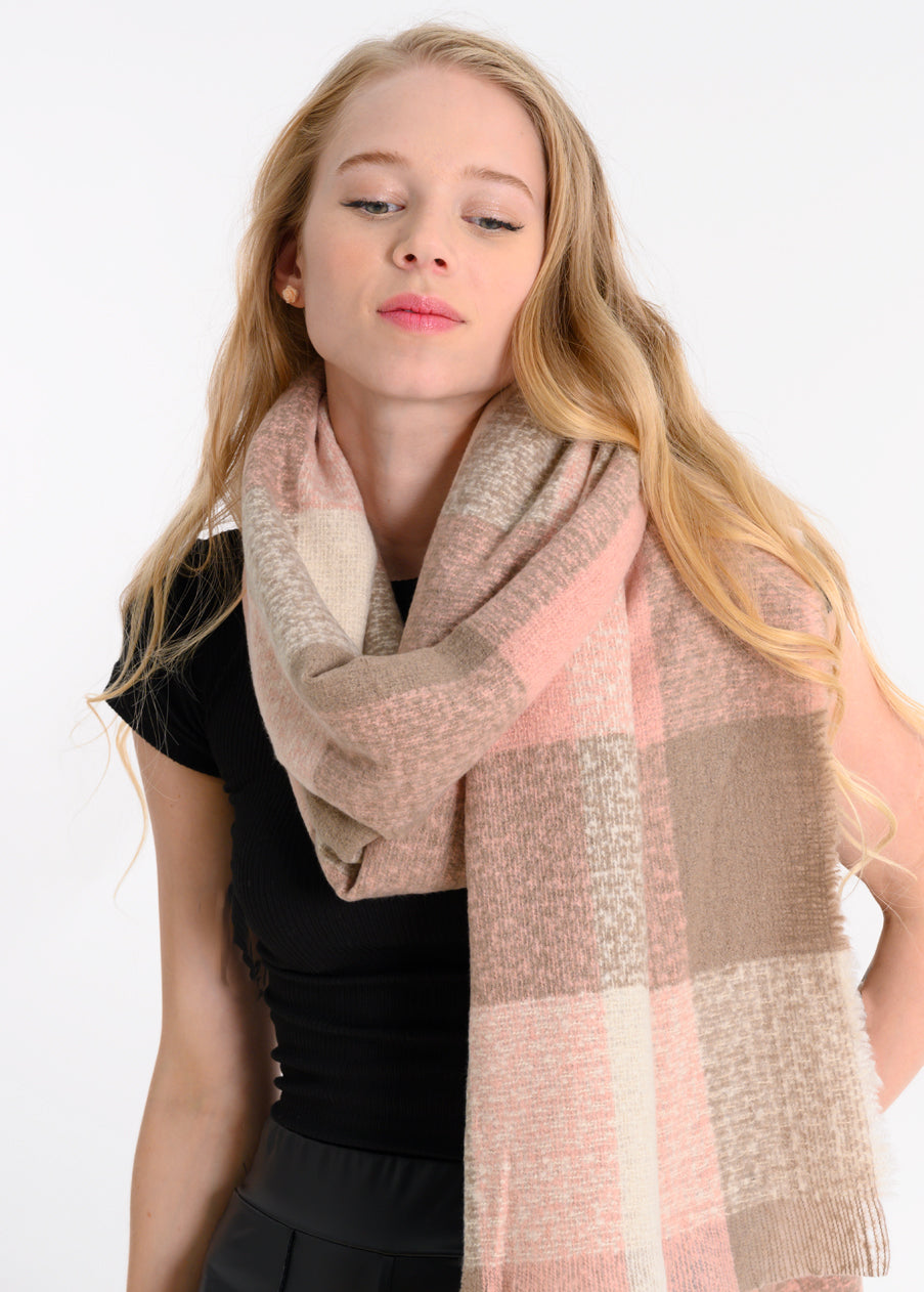 Maxi Cuadros scarf BEIGE