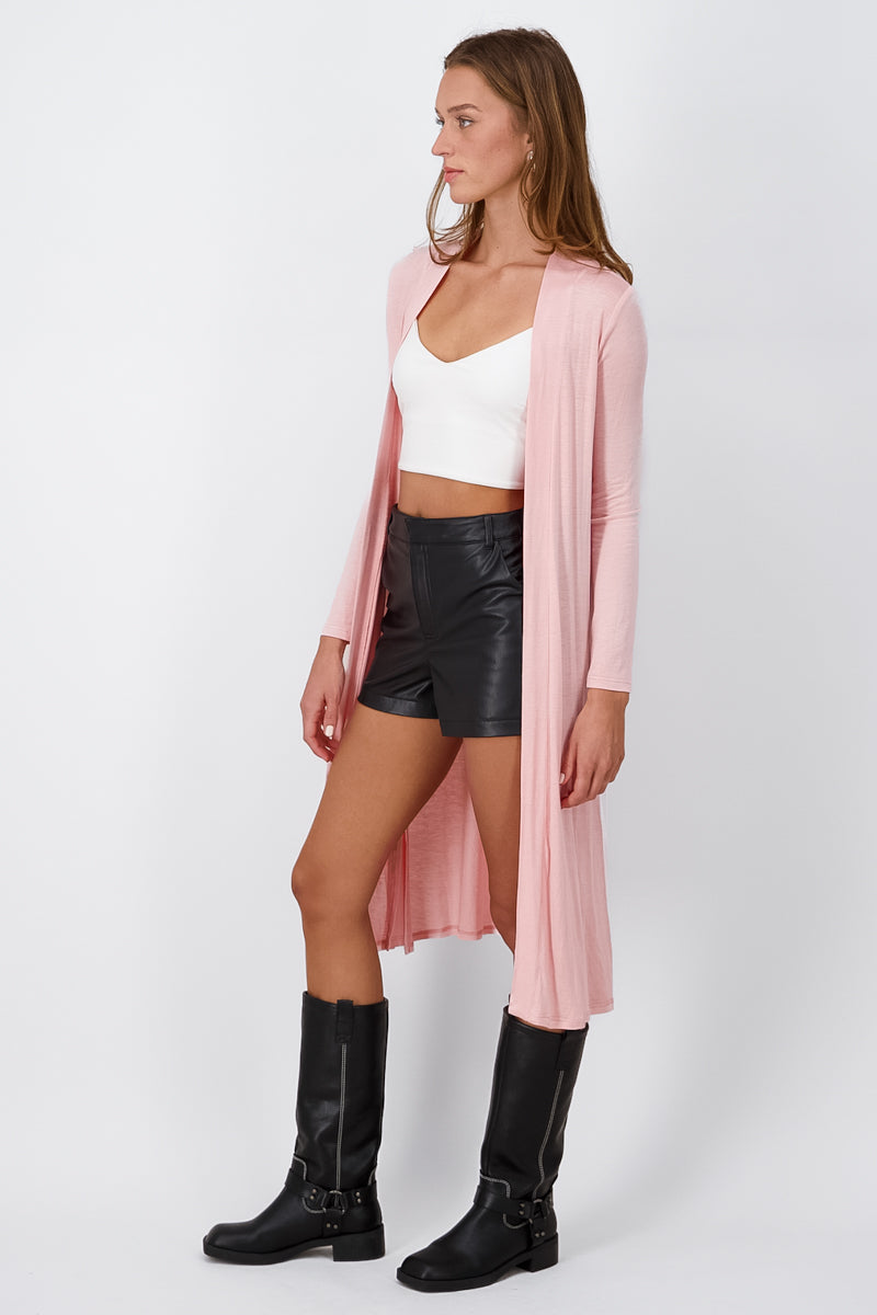 Cardigan long side openings Blush