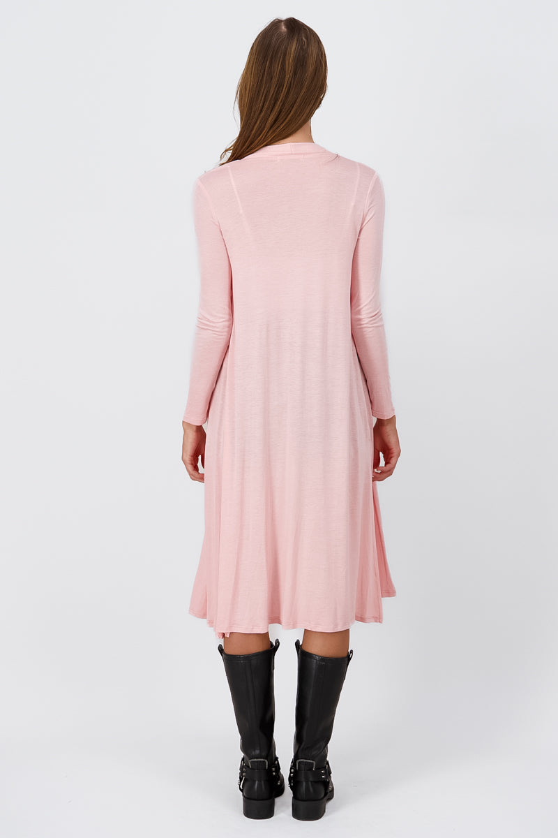 Cardigan long side openings Blush