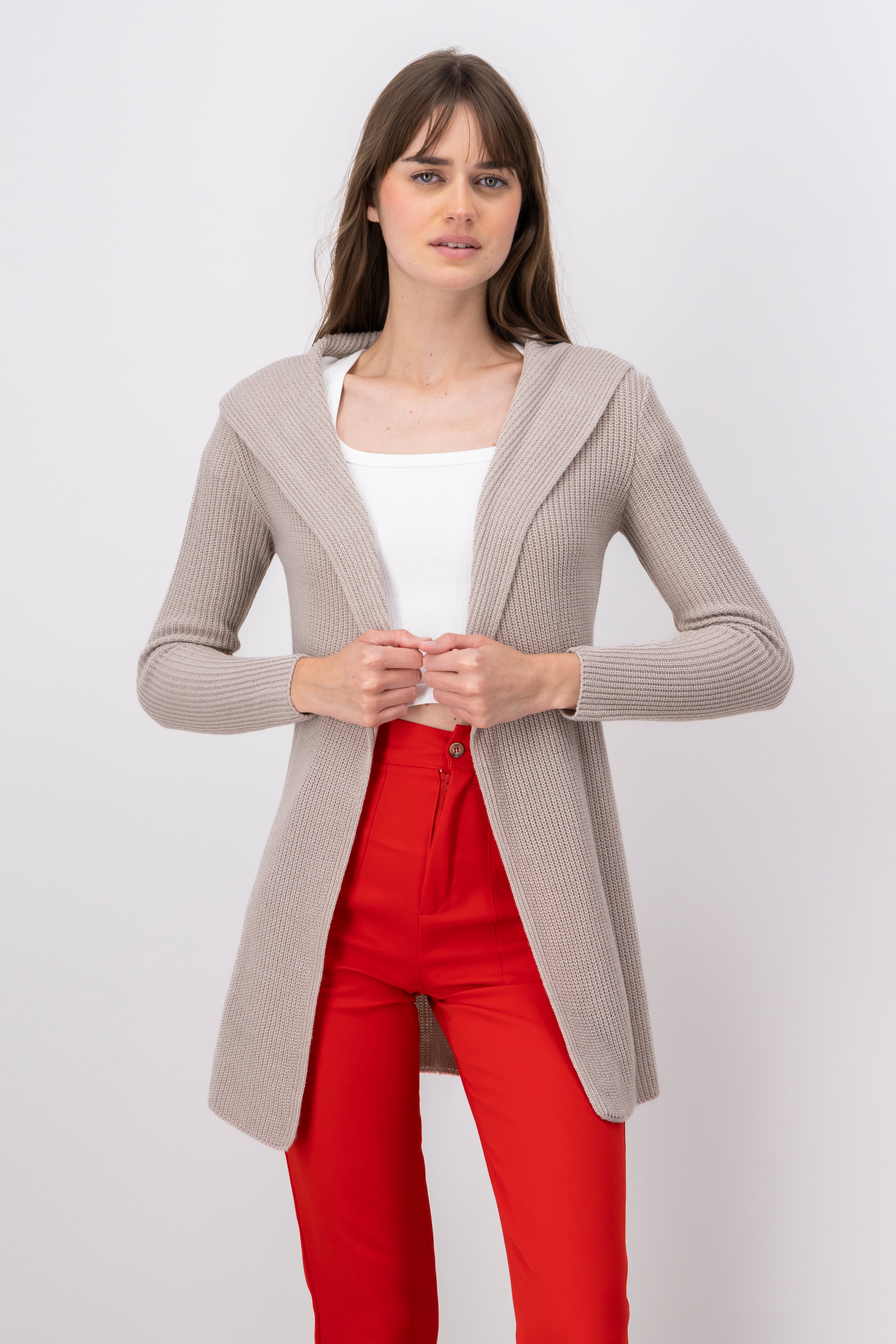 Cárdigan Gorro Abierto BEIGE