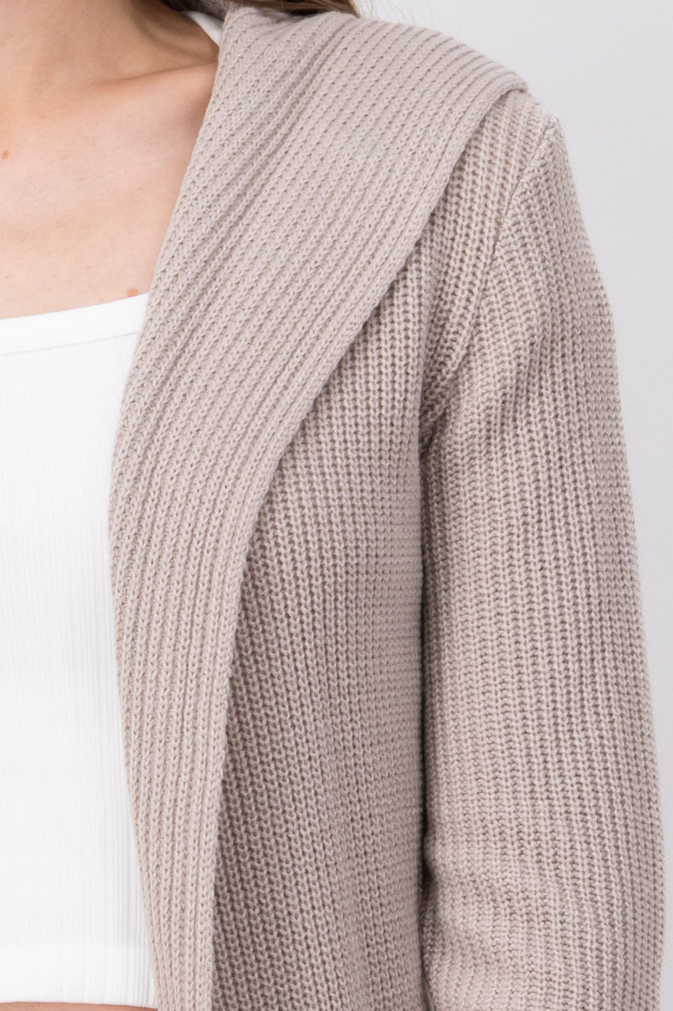 Cárdigan Gorro Abierto BEIGE