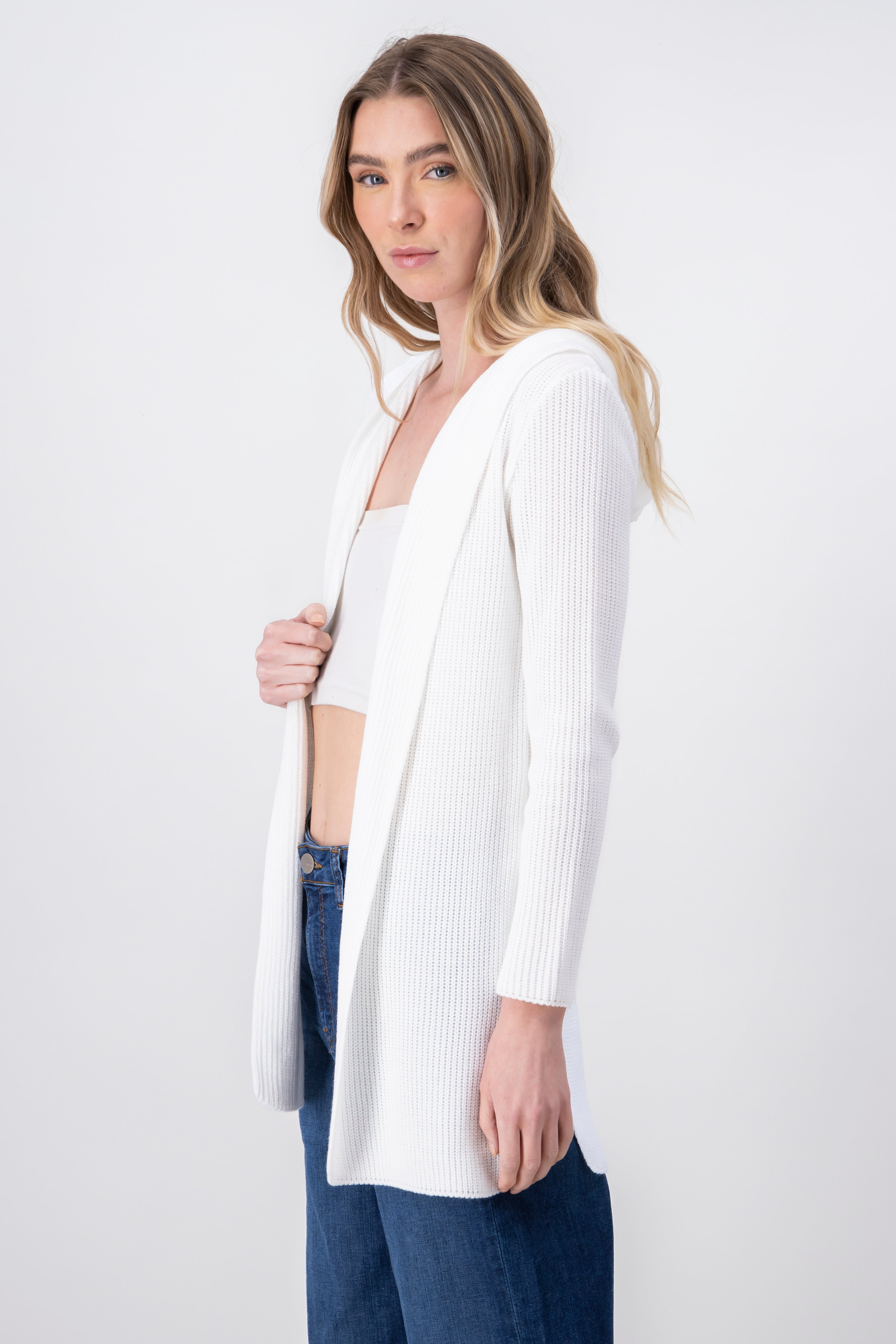 Cárdigan Gorro Abierto BLANCO