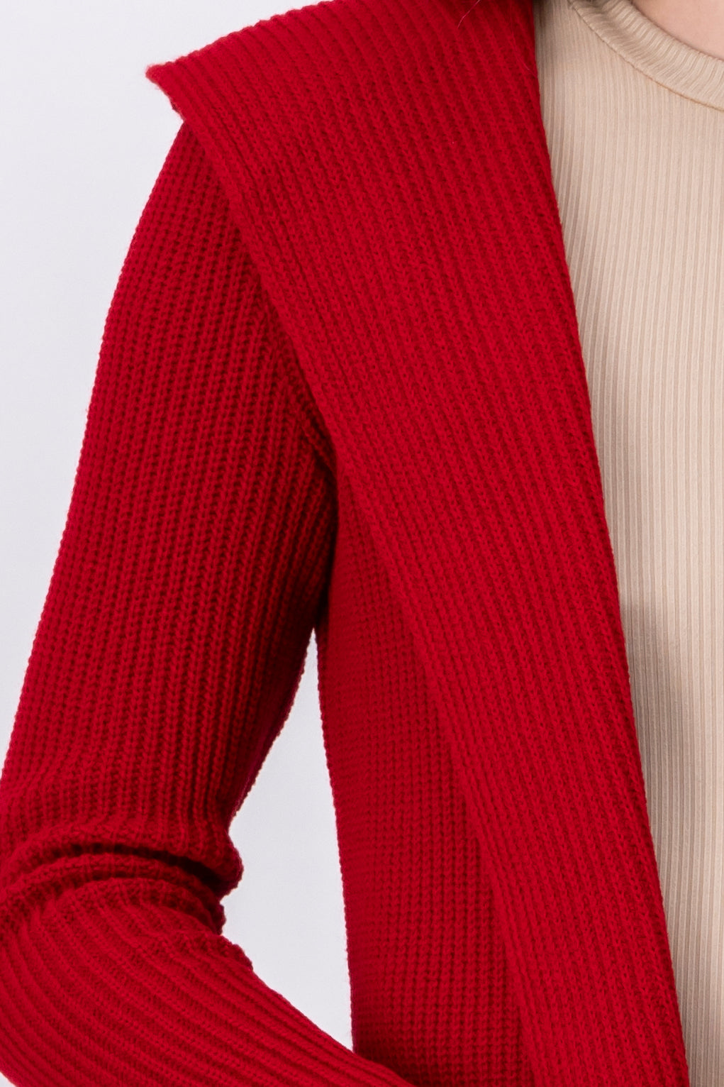 Cárdigan Gorro Abierto ROJO