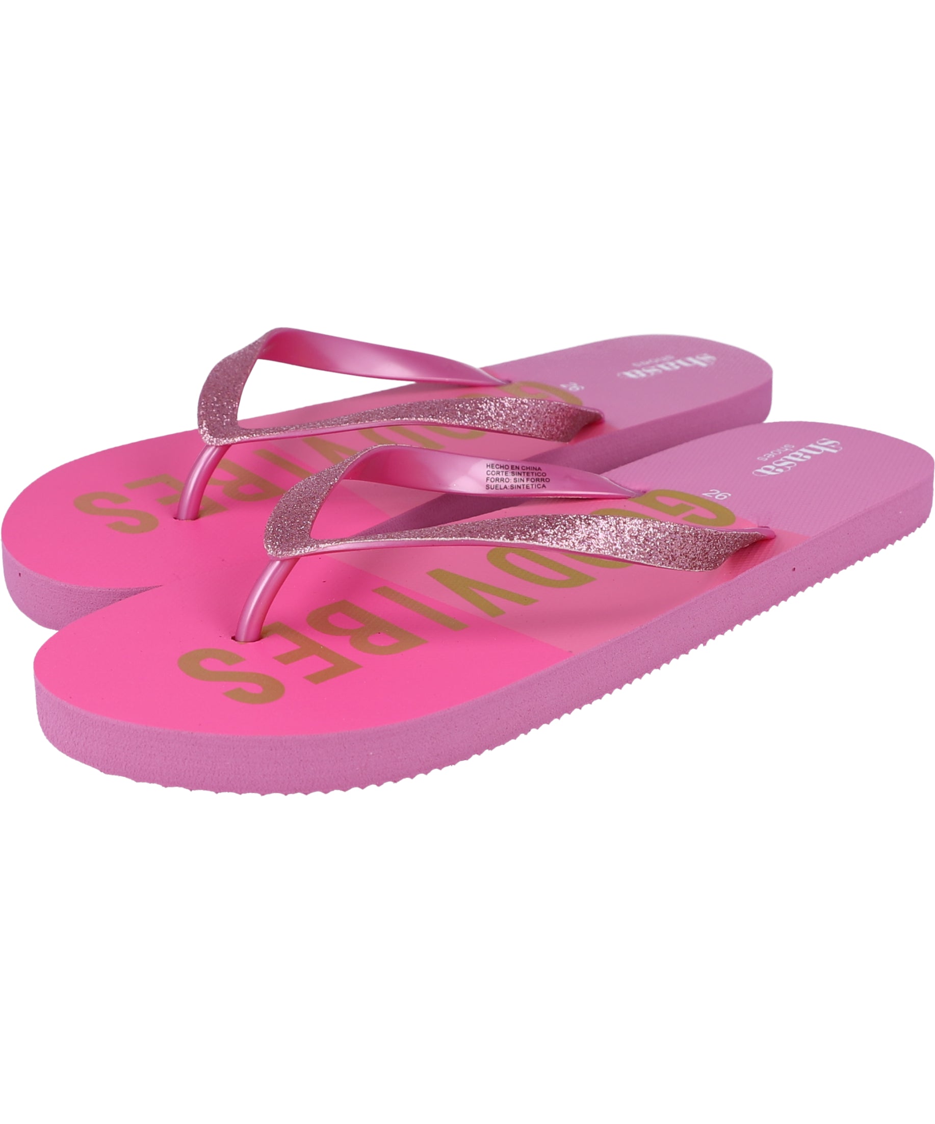 Flip flop good vibes glitter ROSA