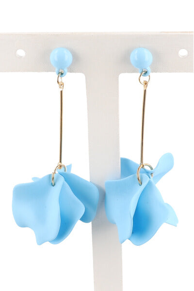 Aretes Barra Flor AZUL CIELO