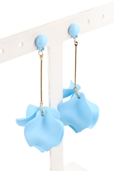 Aretes Barra Flor AZUL CIELO