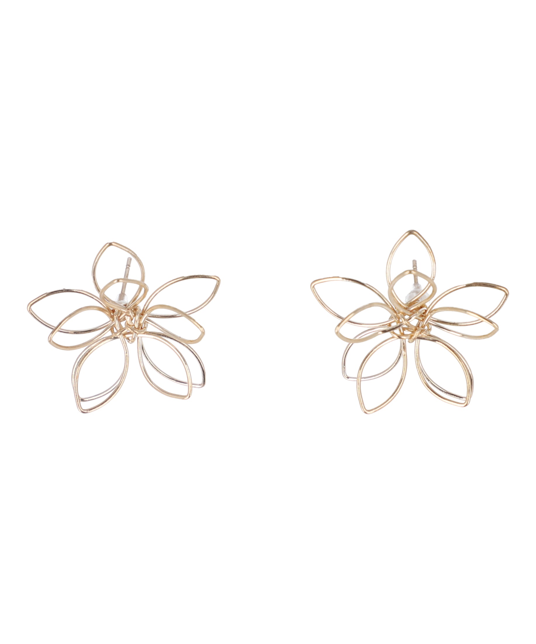 Aretes flor metal ORO