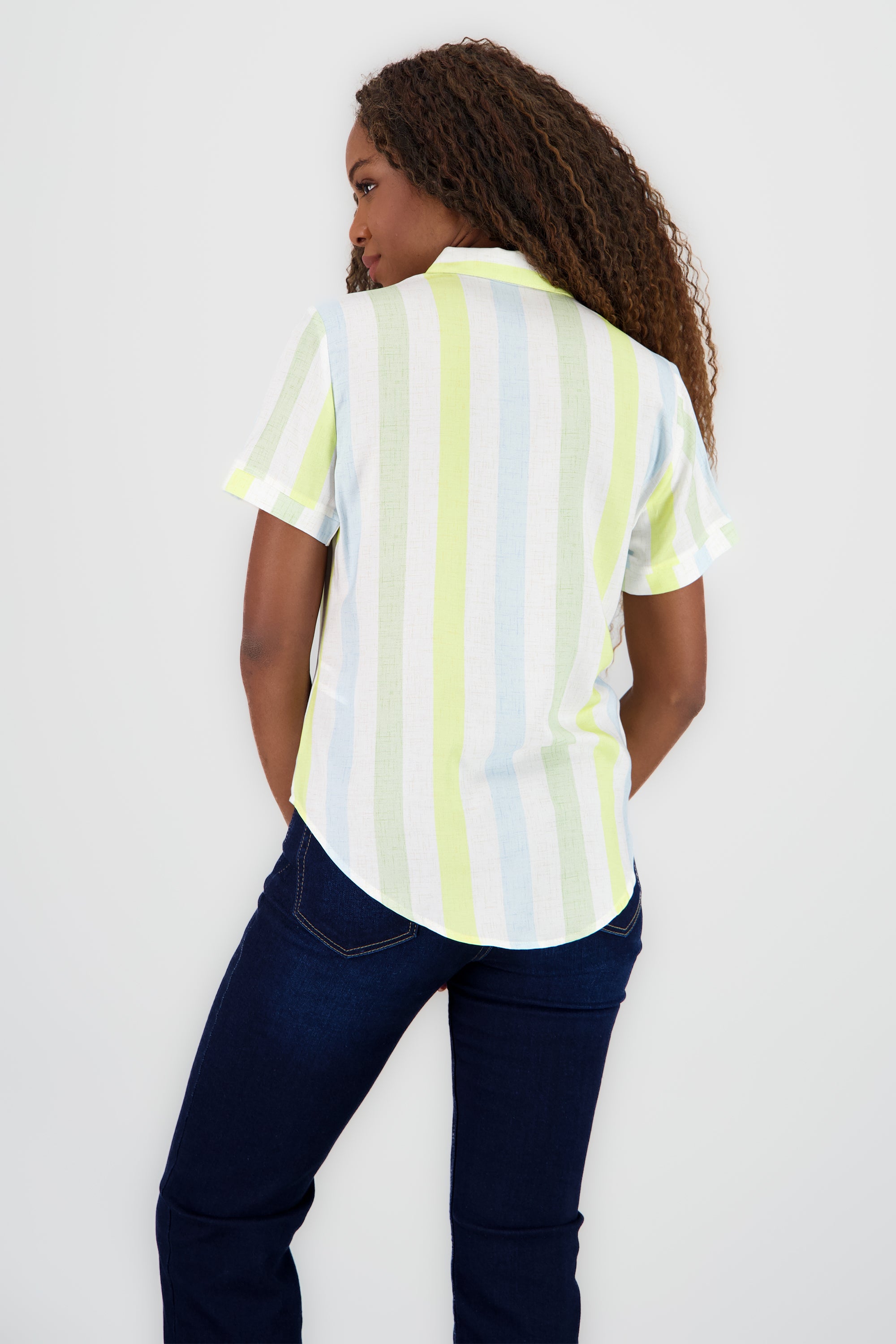 Camisa Manga Corta Rayada AMARILLO COMBO