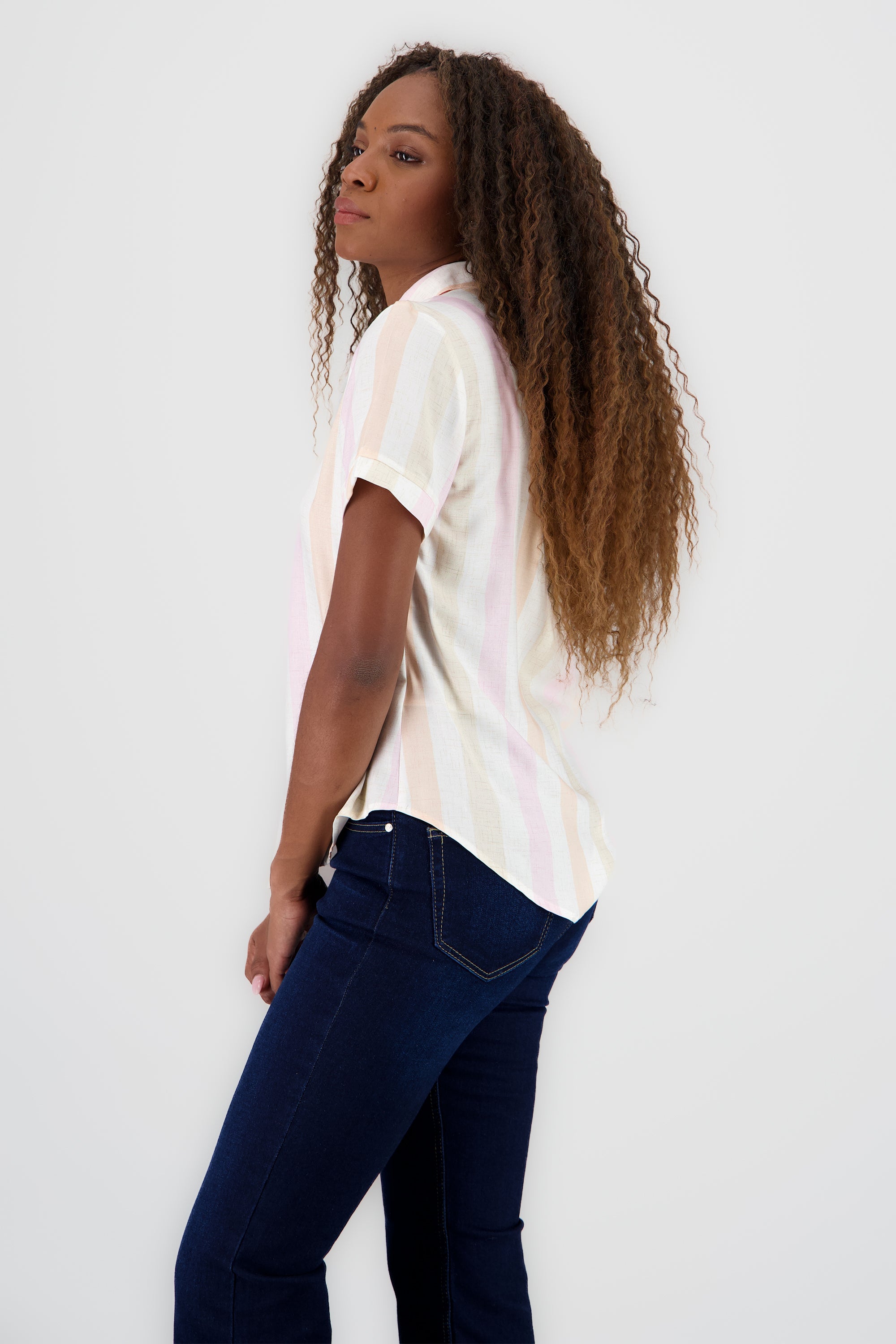 Camisa Manga Corta Rayada CORAL COMBO