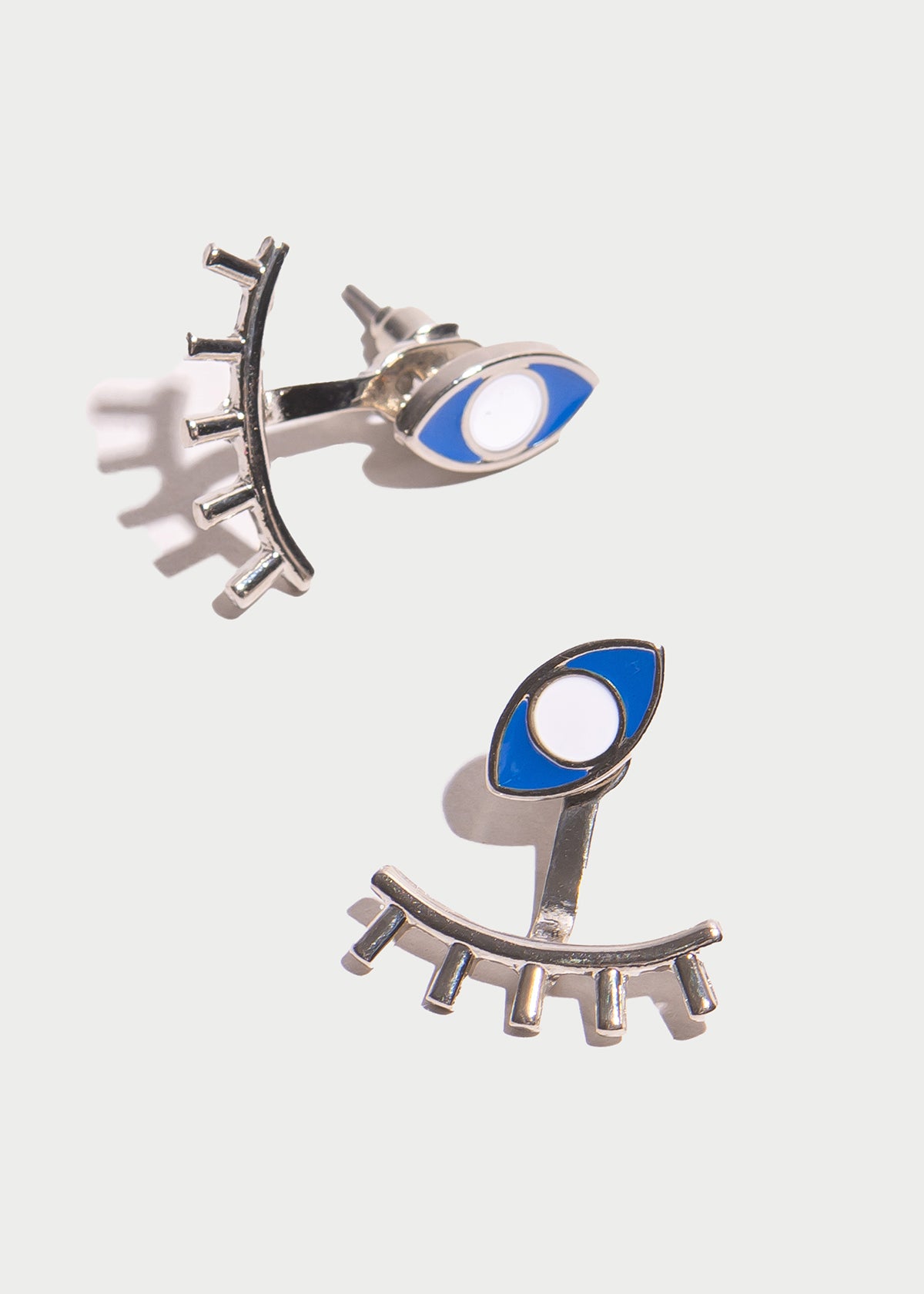 1PR earrings eyelashes SILVER