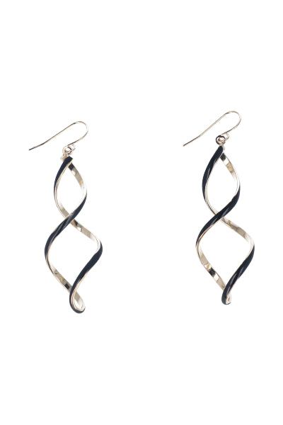 Twist hanging earrings BLACK