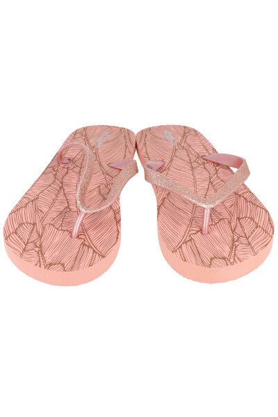 Flip flop hoja tropical brillos ORO ROSA