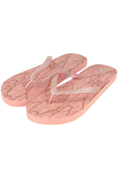 Flip flop hoja tropical brillos ORO ROSA