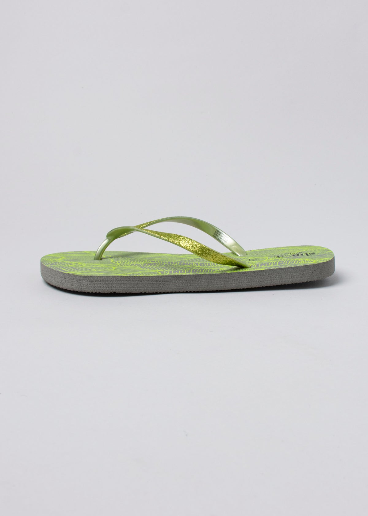 Flip flop hoja tropical brillos VERDE