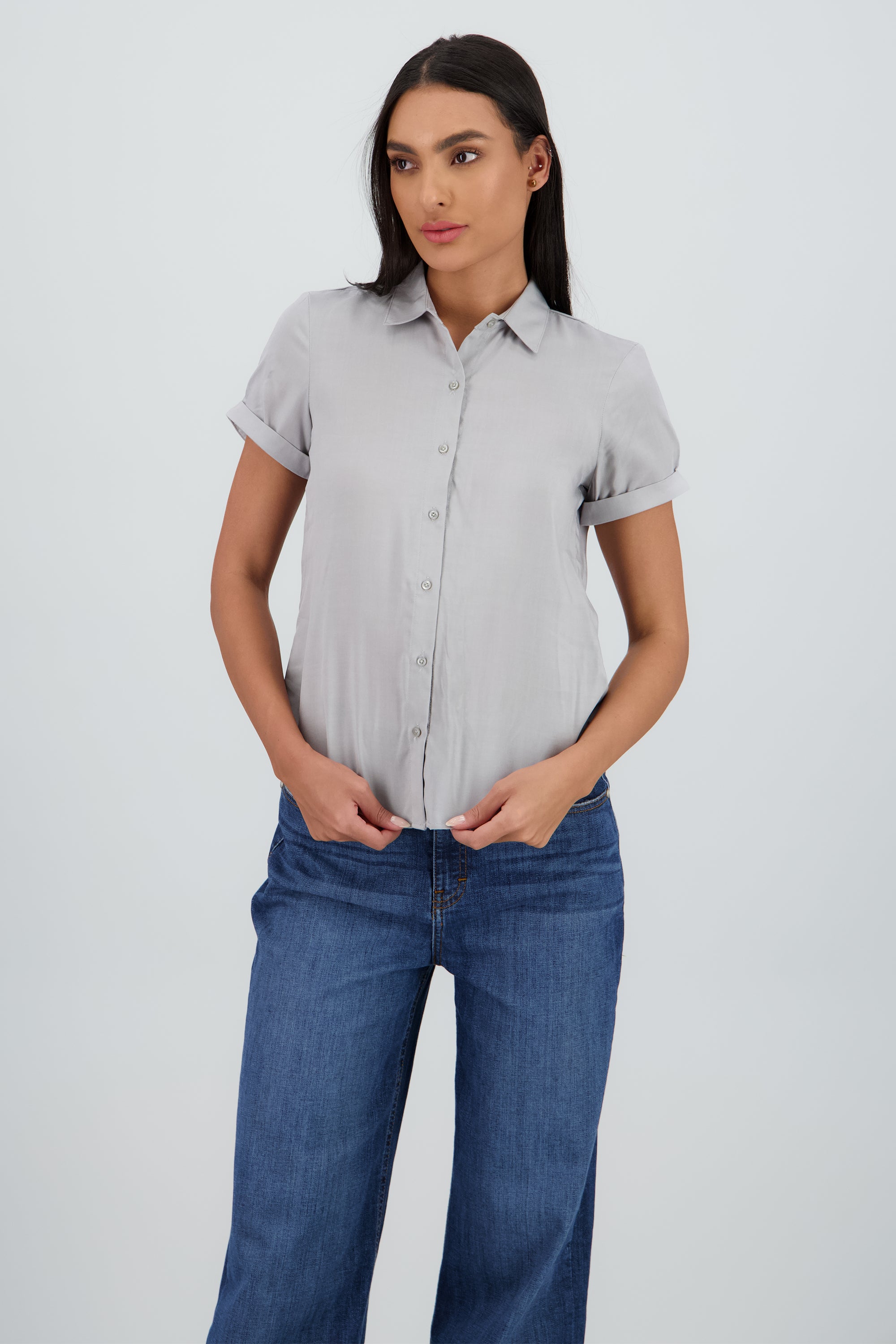 Camisa Manga Corta GRIS CLARO