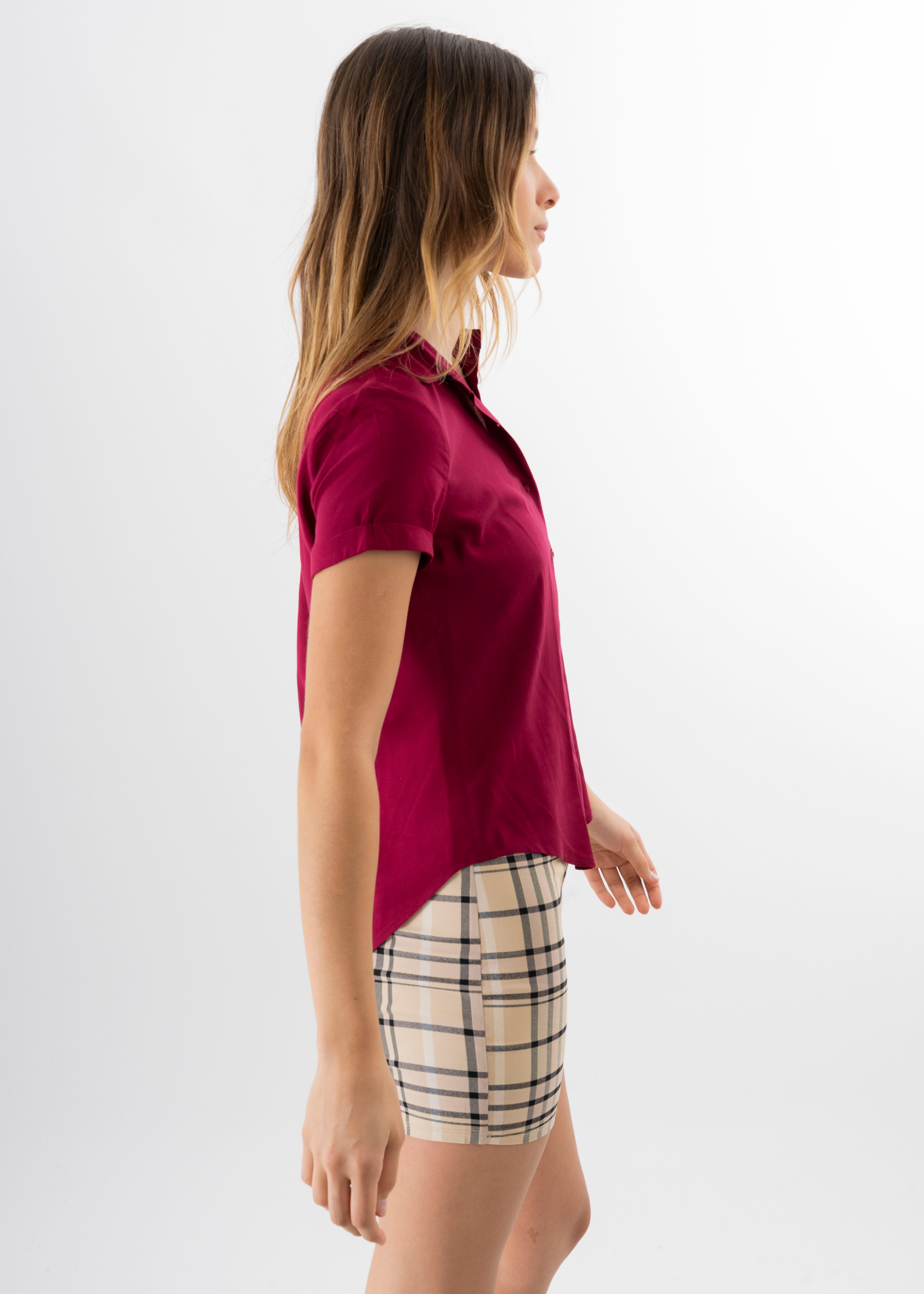 Camisa Manga Corta ROJO QUEMADO