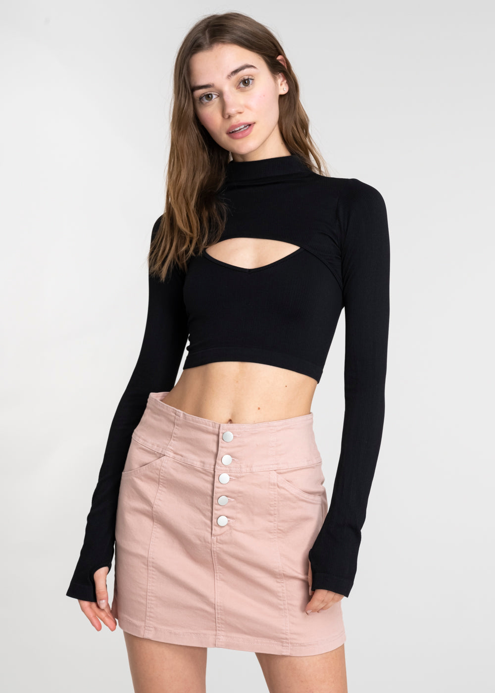 Top Seamless Irregular NEGRO