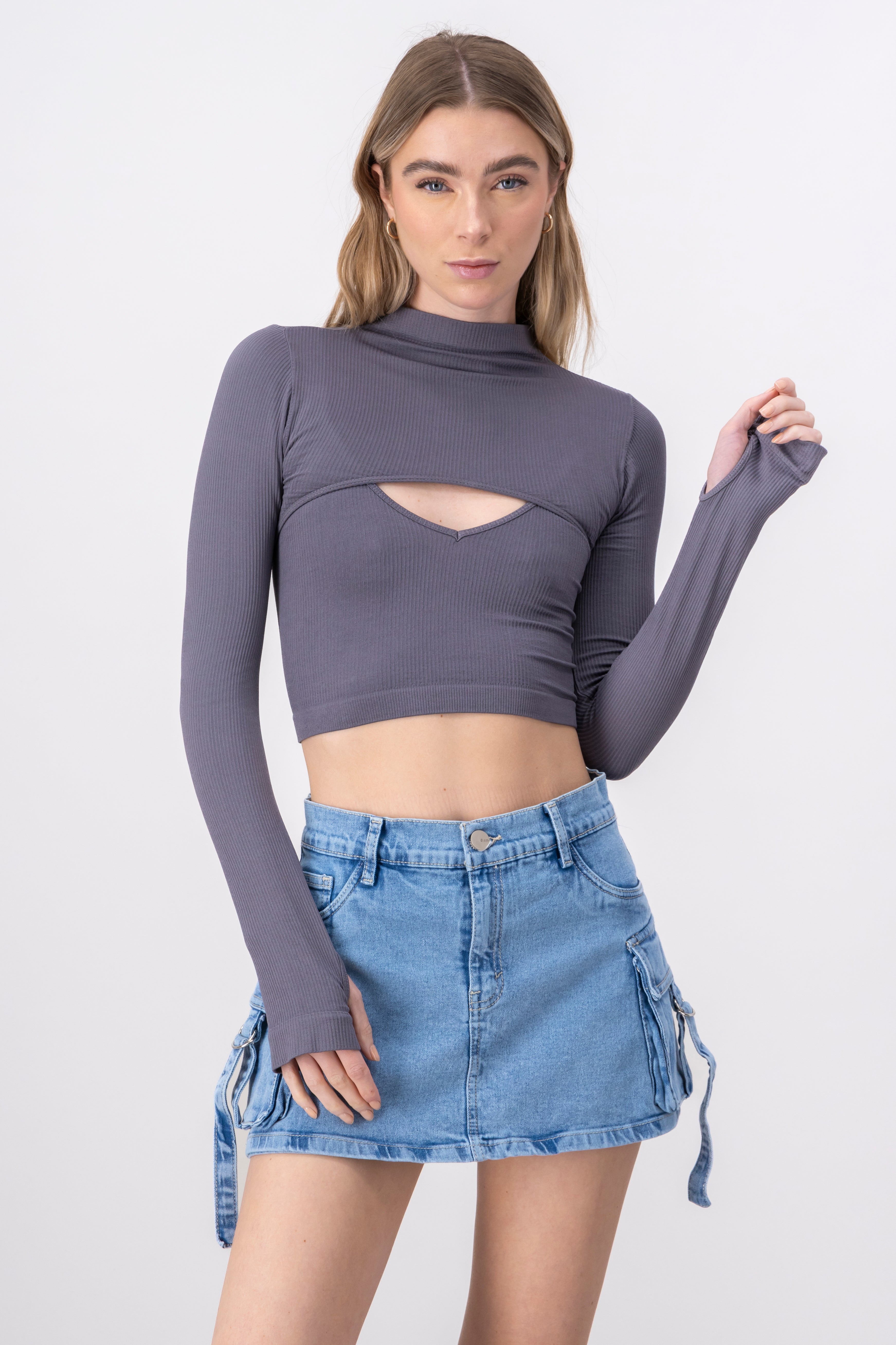 Top Seamless Irregular GRIS OBSCURO