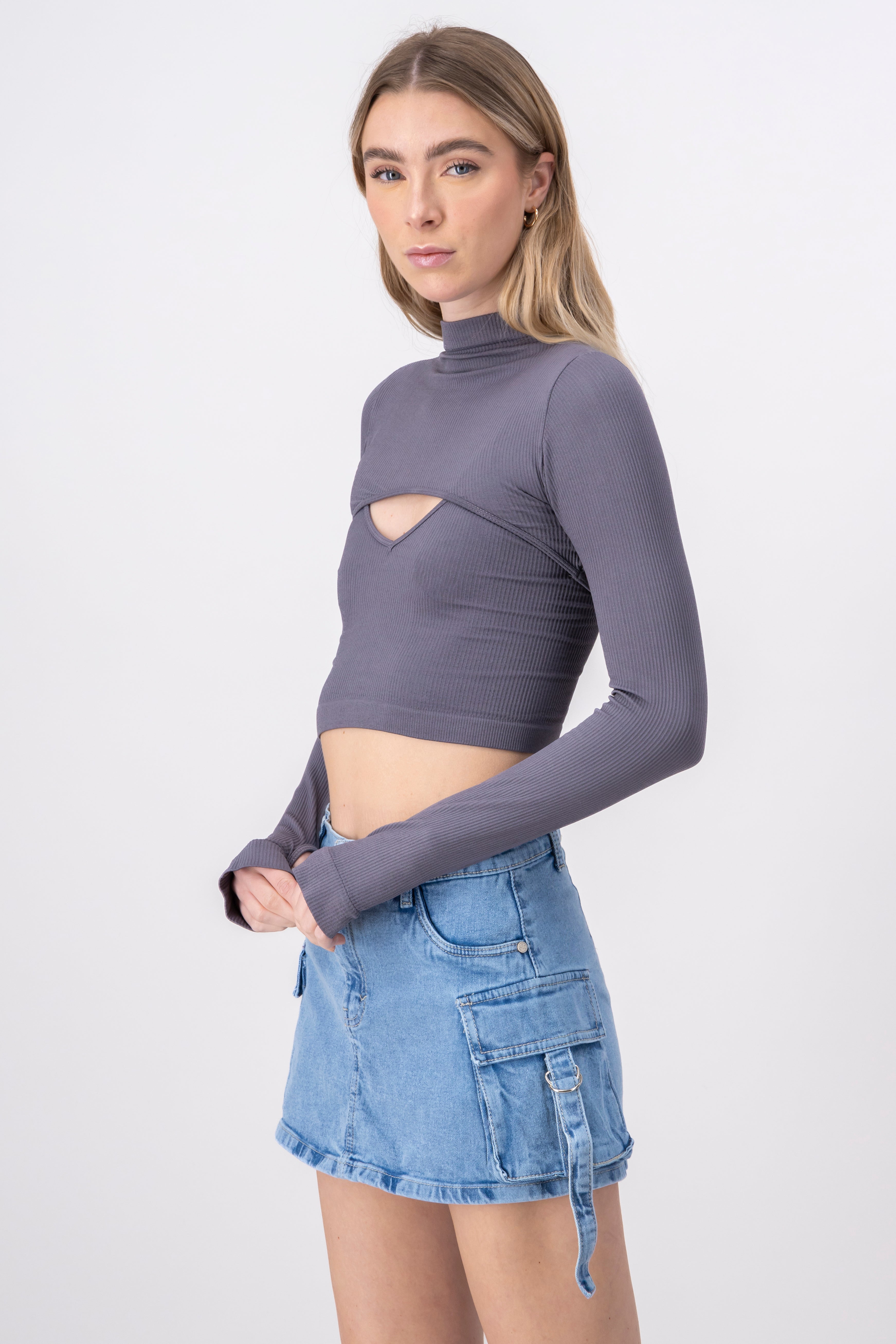 Top Seamless Irregular GRIS OBSCURO