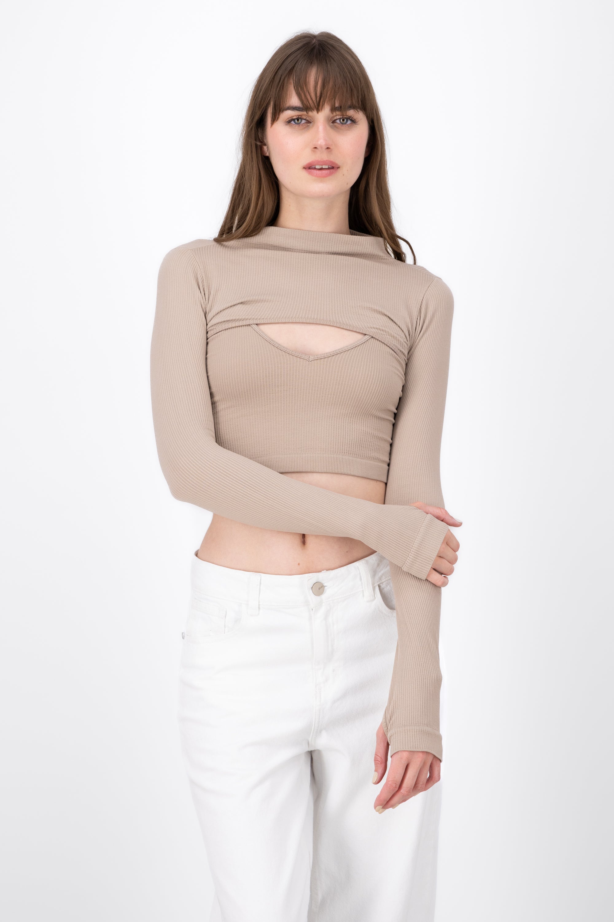 Top Seamless Irregular GREIGE