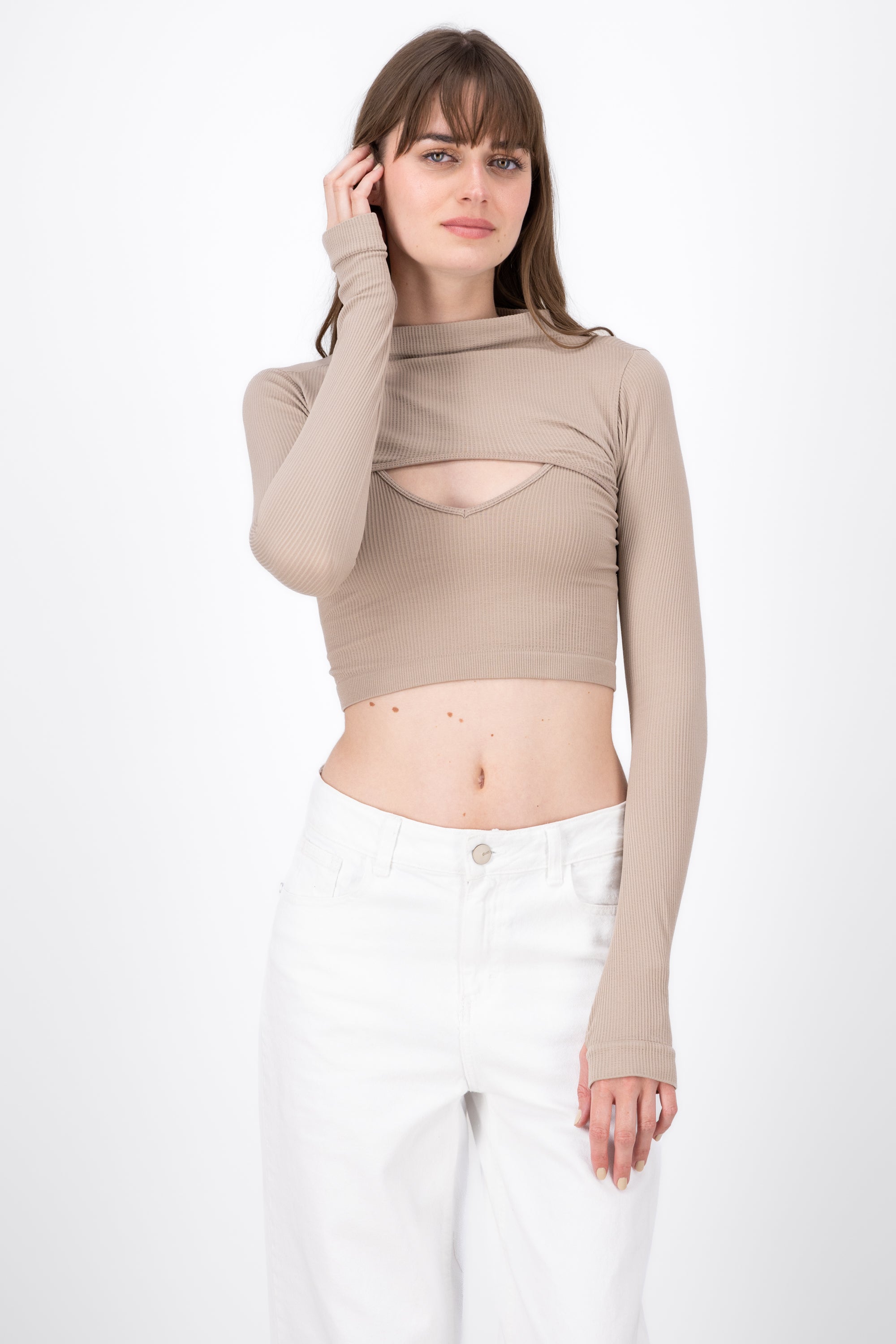 Top Seamless Irregular GREIGE