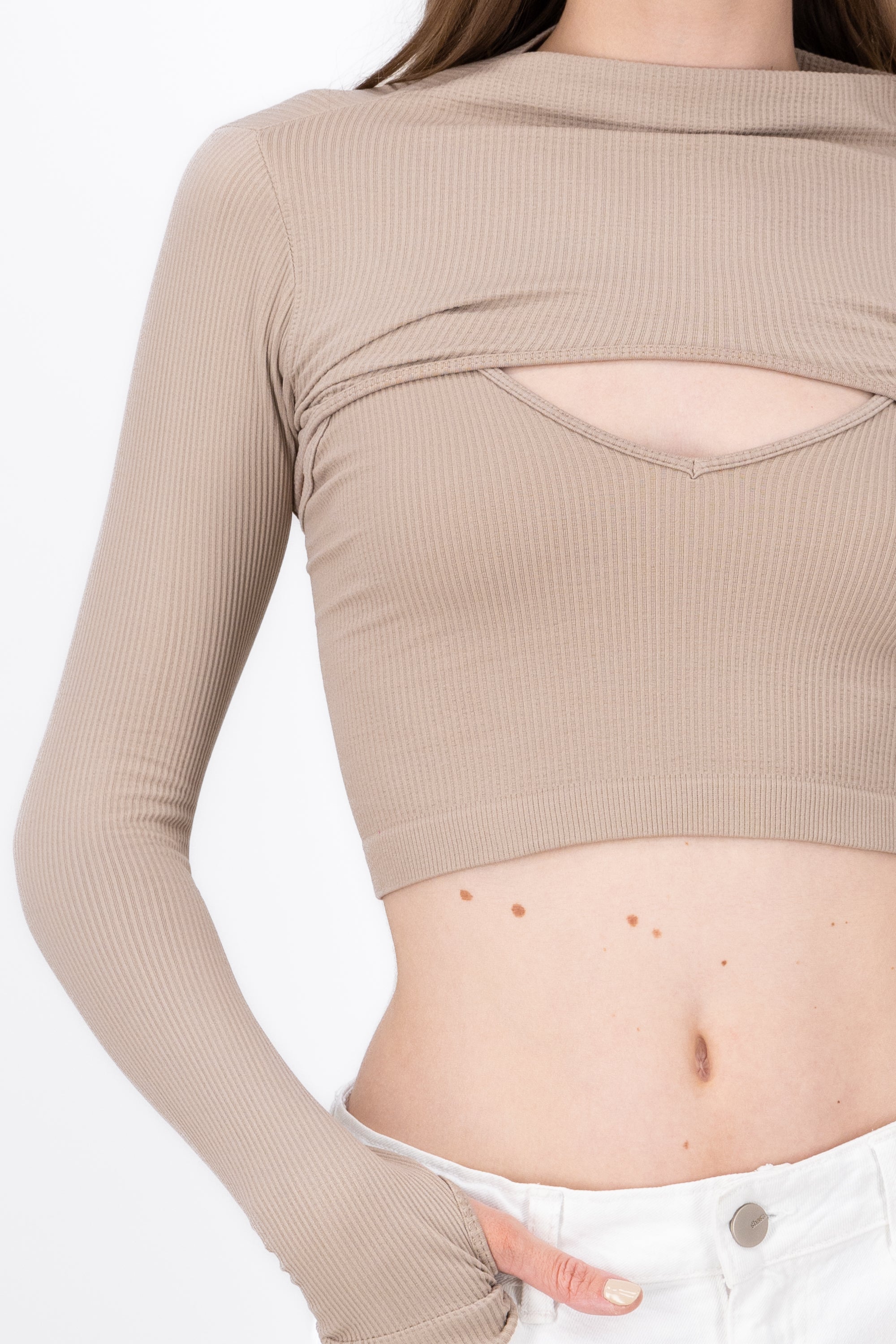 Top Seamless Irregular GREIGE