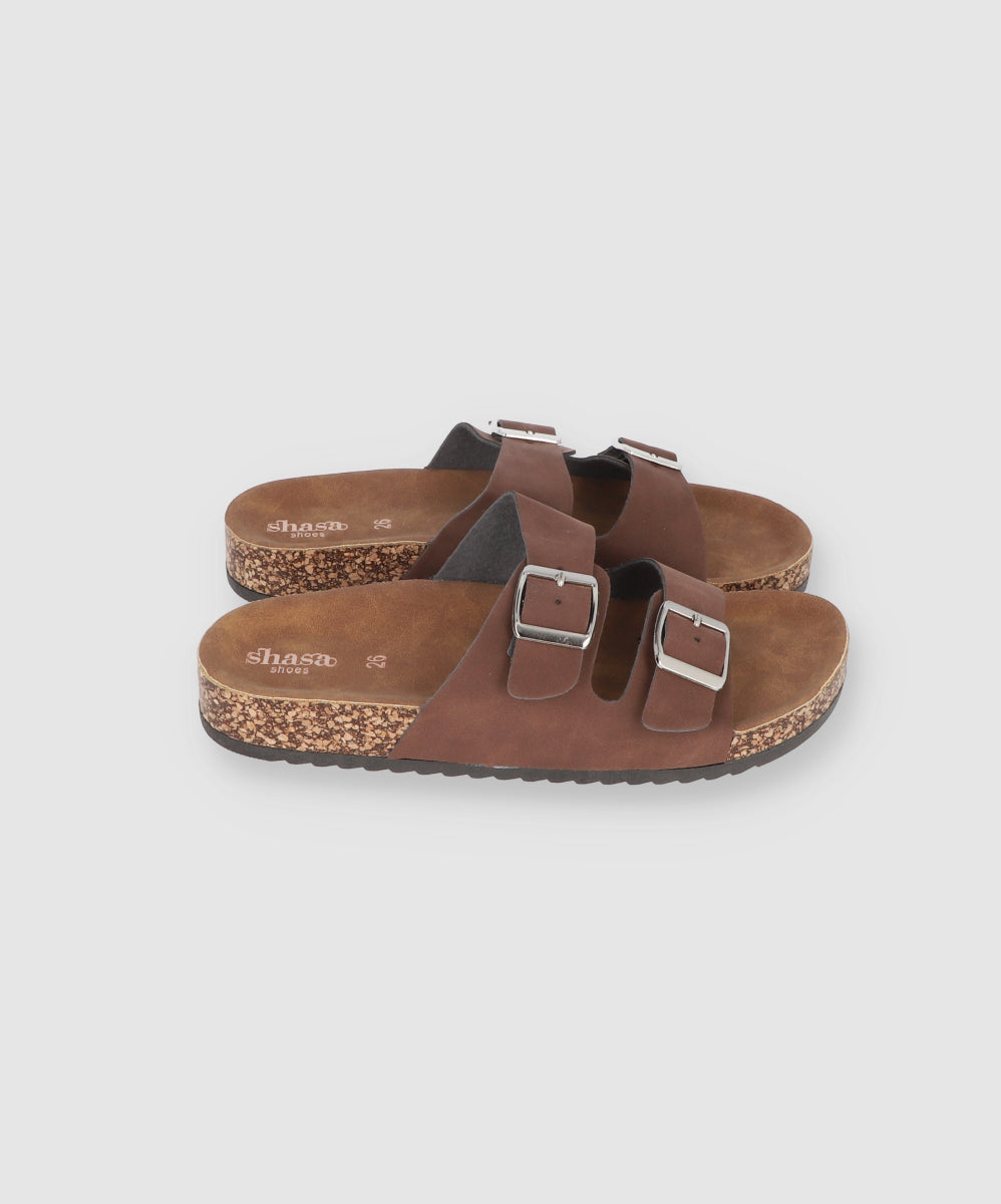 Sandalias 2 Hebillas Efecto Corcho LIGHT WASH