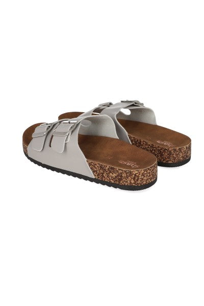 Sandalias 2 Hebillas Efecto Corcho GRIS